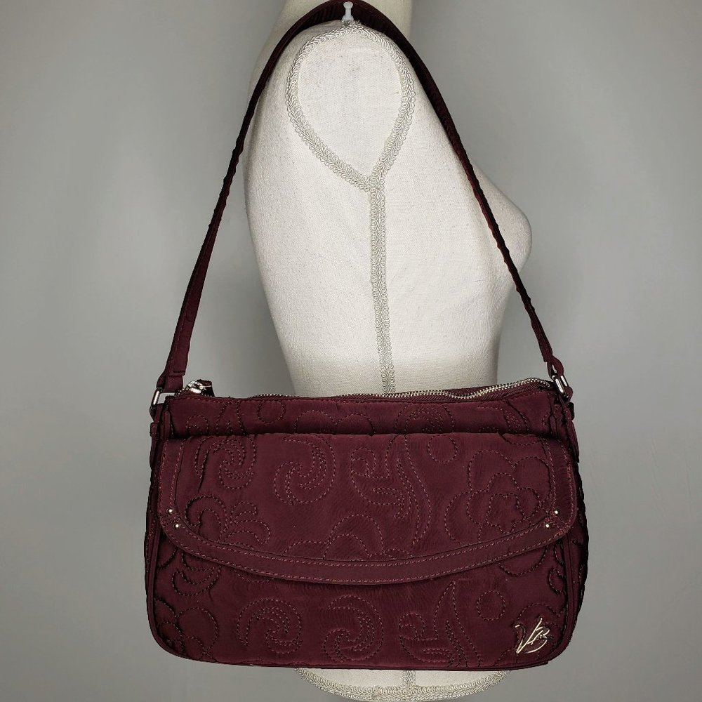 Vera Bradley Quilted Flower Satchel Shoulder Purse